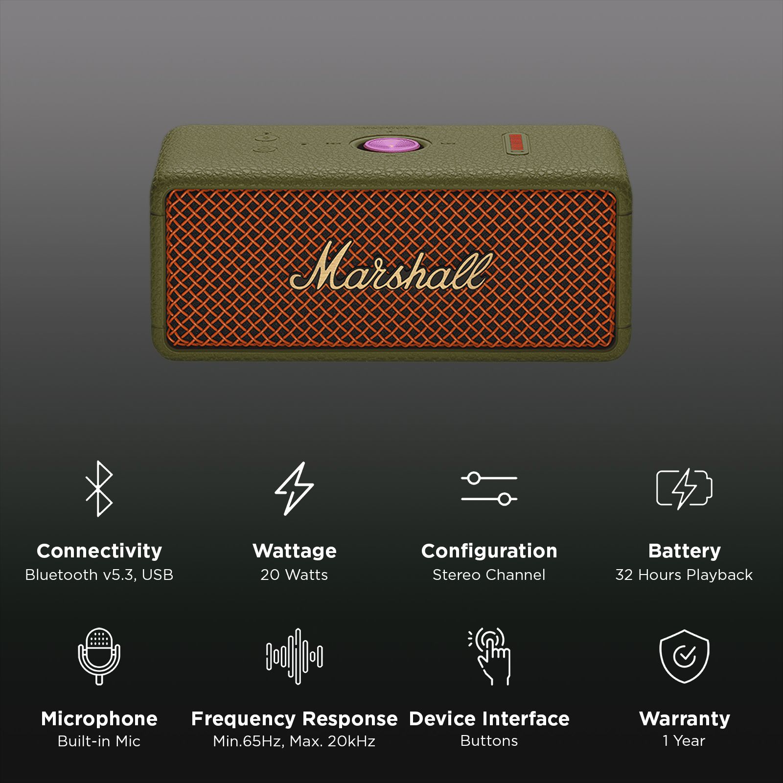 Buy Marshall Emberton III 20W Portable Bluetooth Speaker (IP67